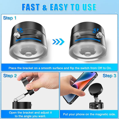 Vacuum Magnetic Suction Cup Folding Swivel Stand