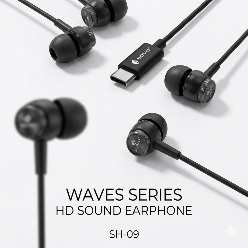SOVO Waves SH-09 Type-C HD Bass Earphones