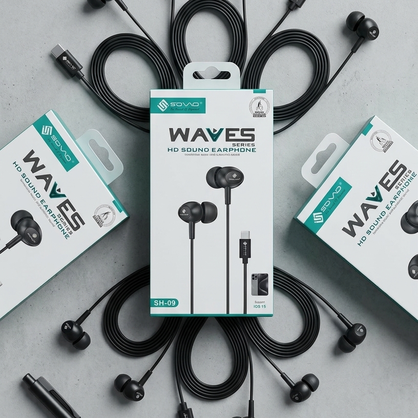 SOVO Waves SH-09 Type-C HD Bass Earphones