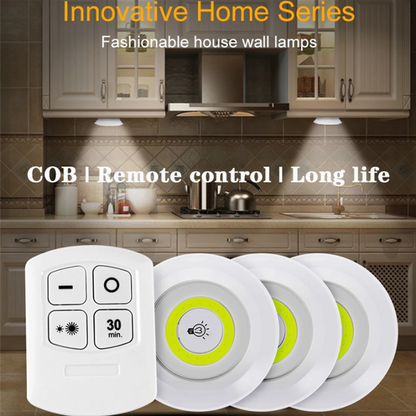 LED Tap Lights (Pack of 3) – Remote Control & Stick-On